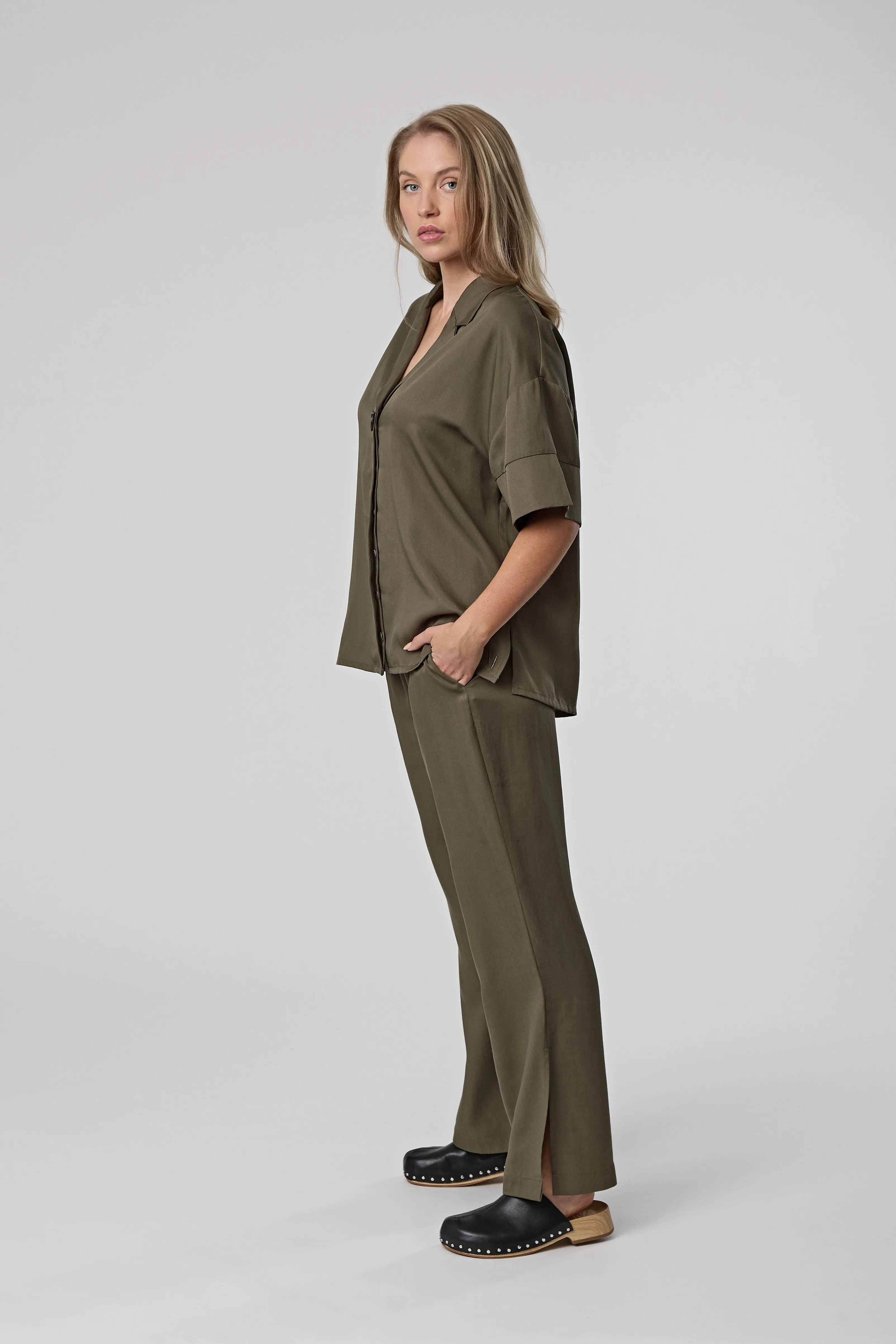 Coast Wide Leg Pant - Olive