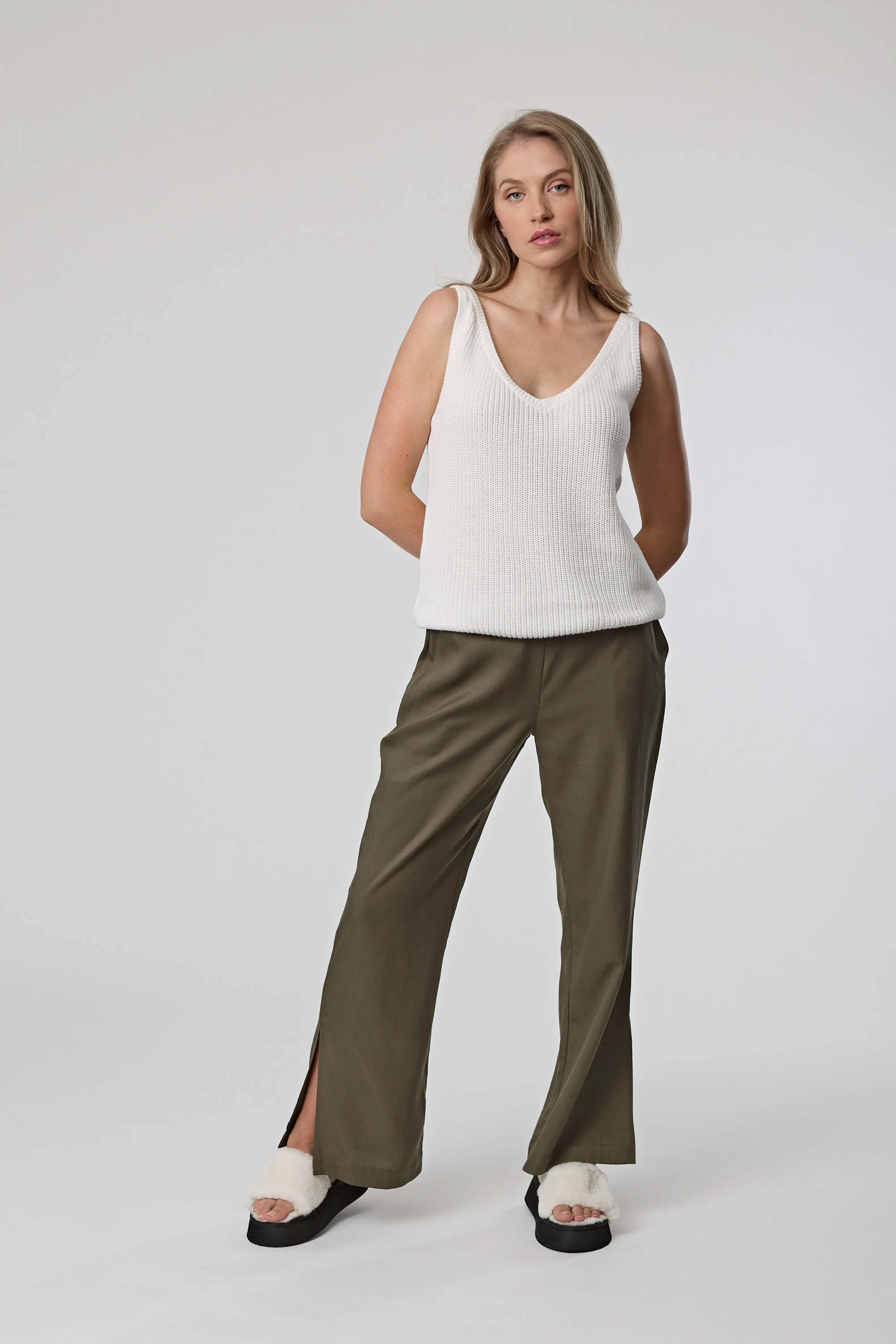Coast Wide Leg Pant - Olive