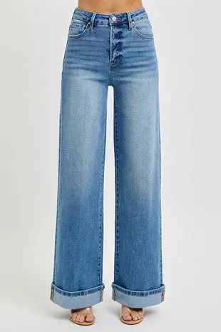 Colt- High Rise Wide Cuffed Jeans