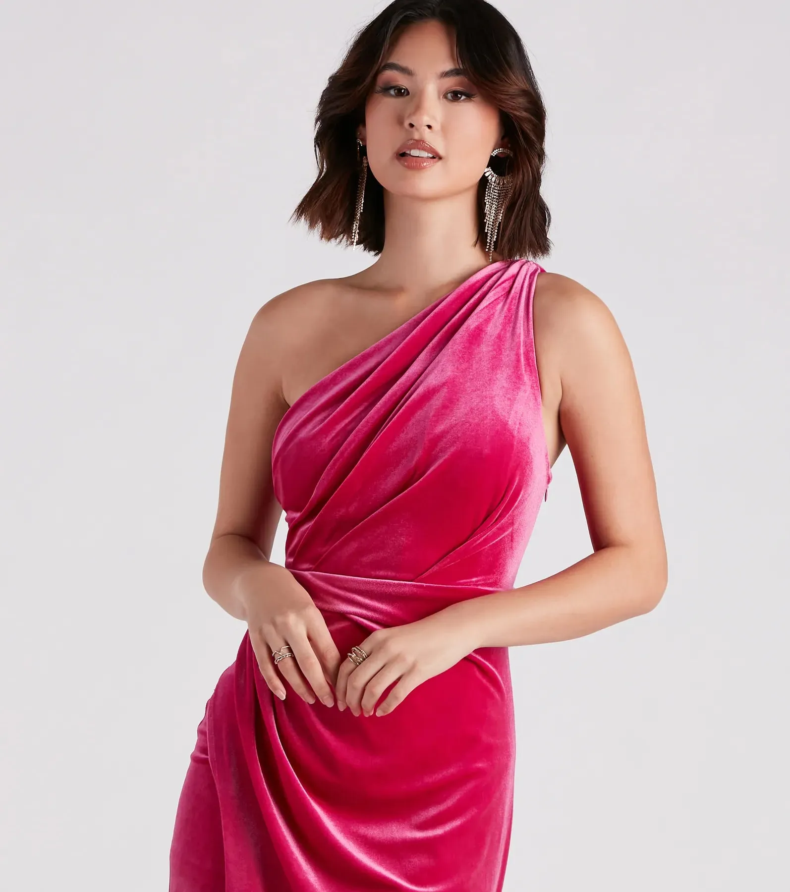 Connie Formal Velvet One-Shoulder Dress