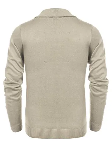 COOFANDY Men's Cable Knit Sweater in Khaki