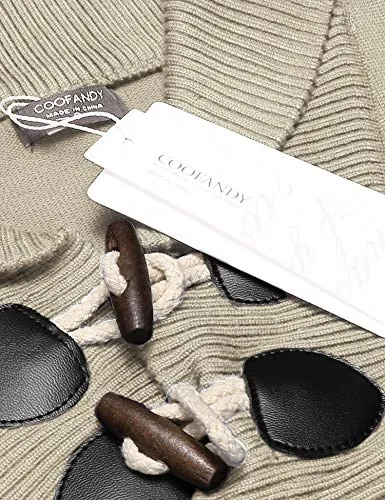 COOFANDY Men's Cable Knit Sweater in Khaki