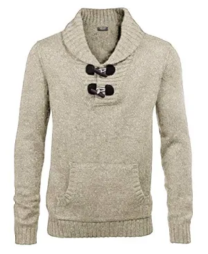 COOFANDY Men's Cable Knit Sweater in Khaki