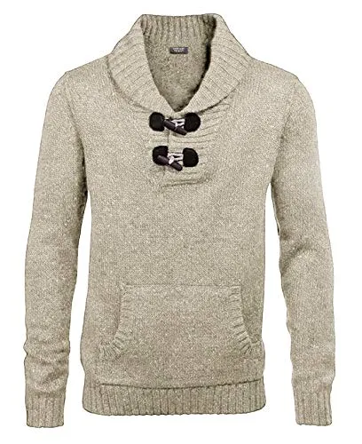 COOFANDY Men's Cable Knit Sweater in Khaki