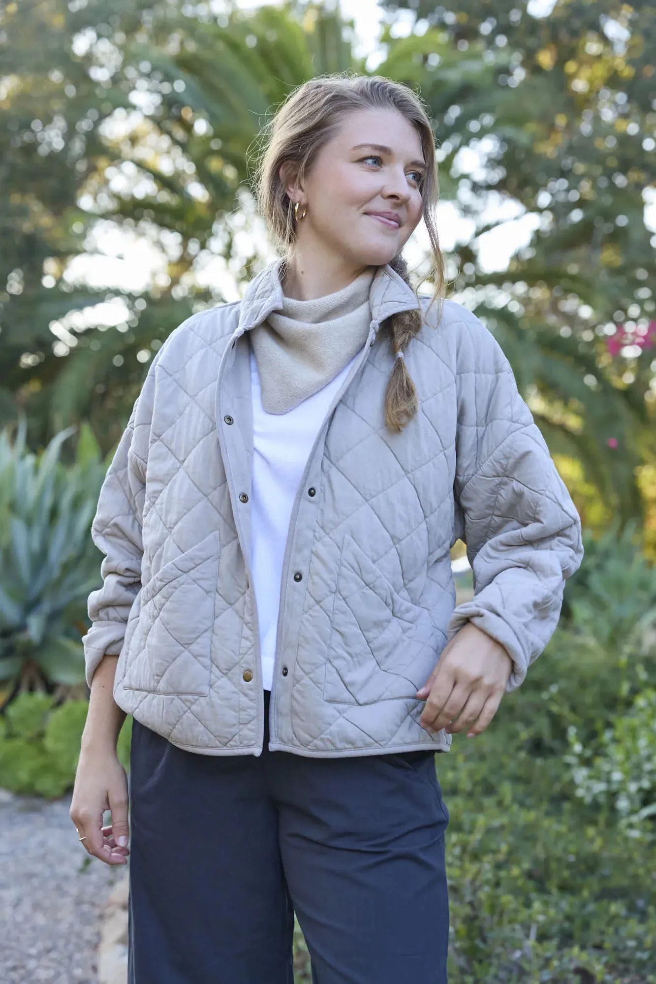 Countryside Quilted Jacket - Pebble by And For Good