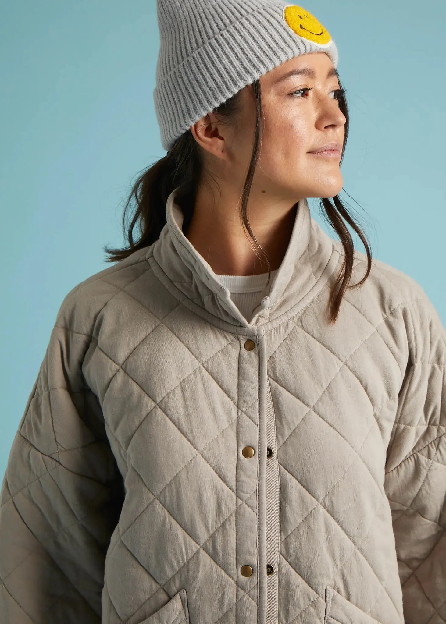 Countryside Quilted Jacket - Pebble by And For Good