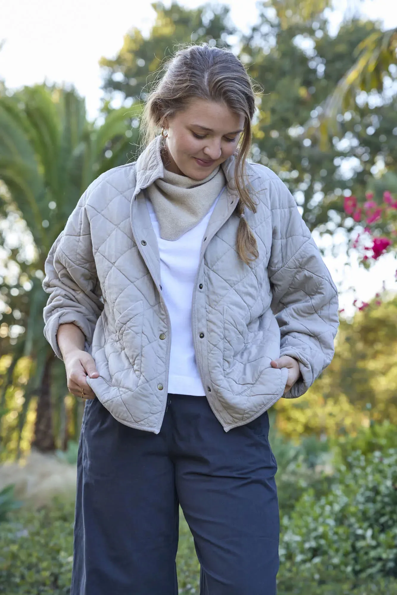 Countryside Quilted Jacket - Pebble by And For Good
