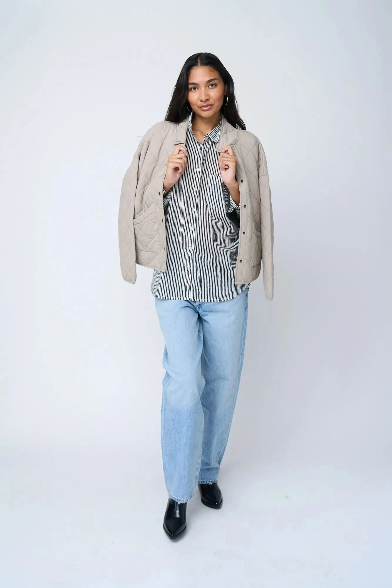 Countryside Quilted Jacket - Pebble by And For Good