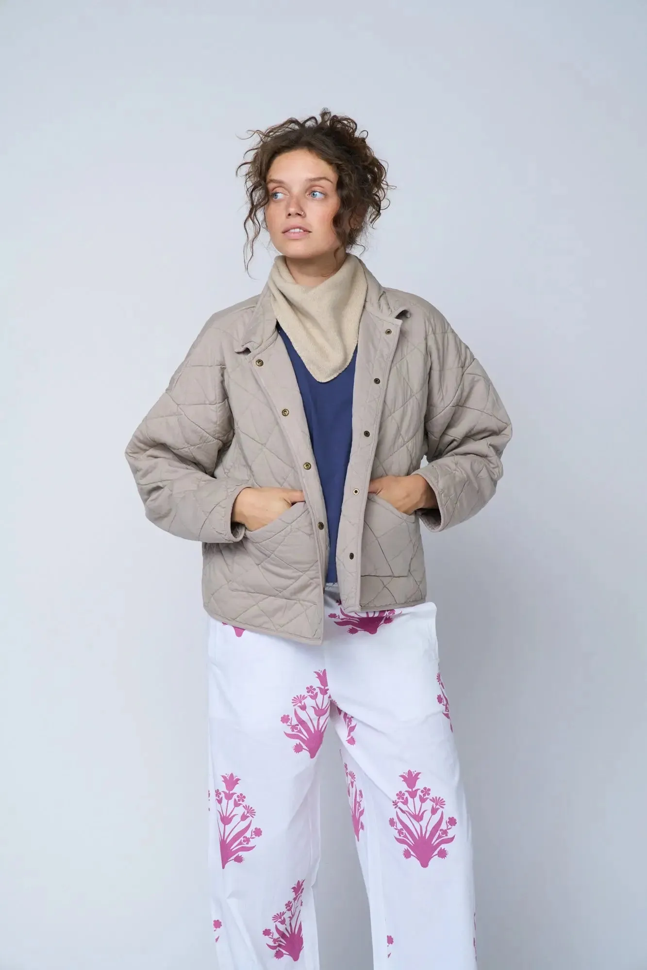 Countryside Quilted Jacket - Pebble by And For Good