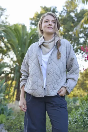 Countryside Quilted Jacket - Pebble by And For Good