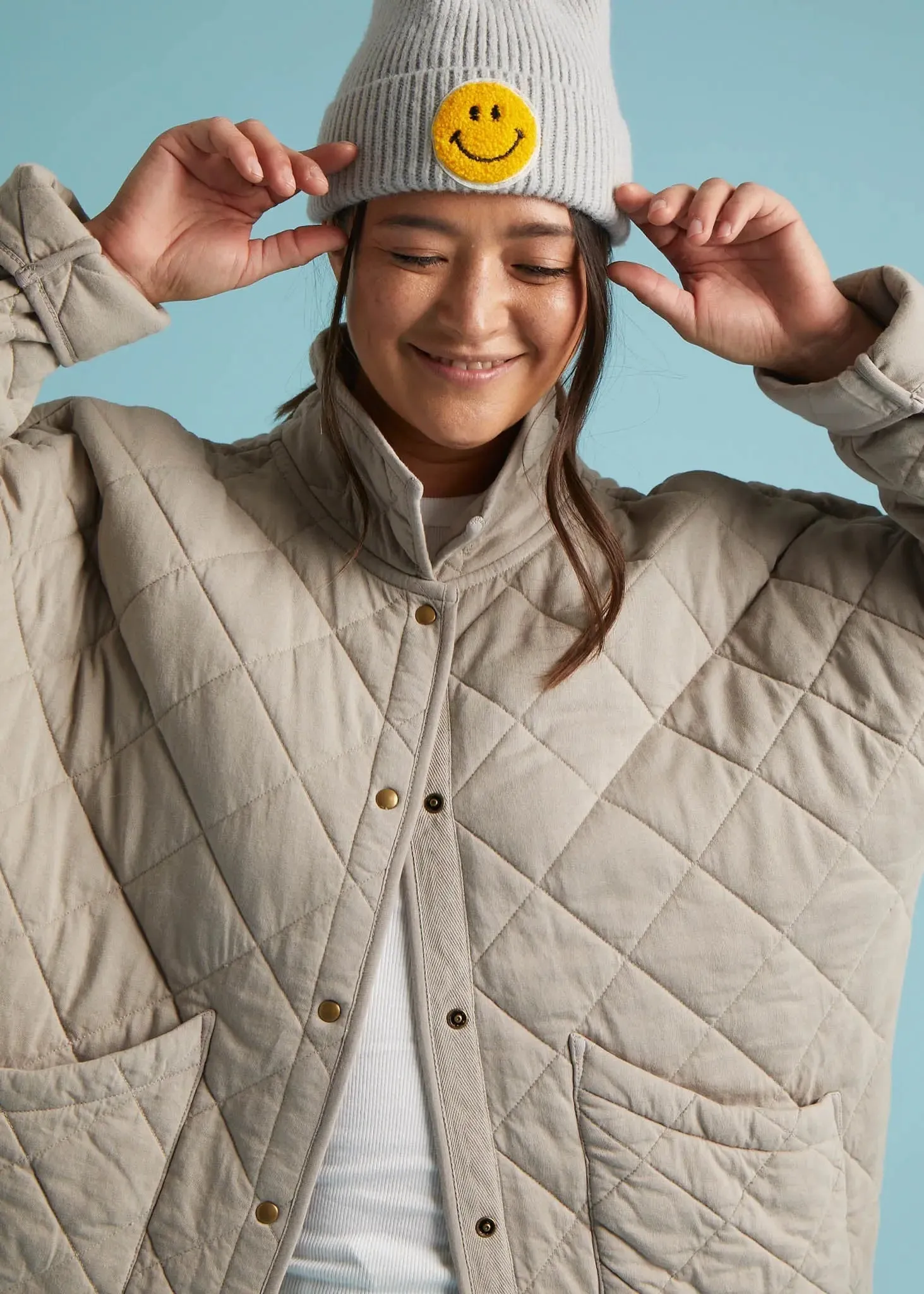 Countryside Quilted Jacket - Pebble by And For Good