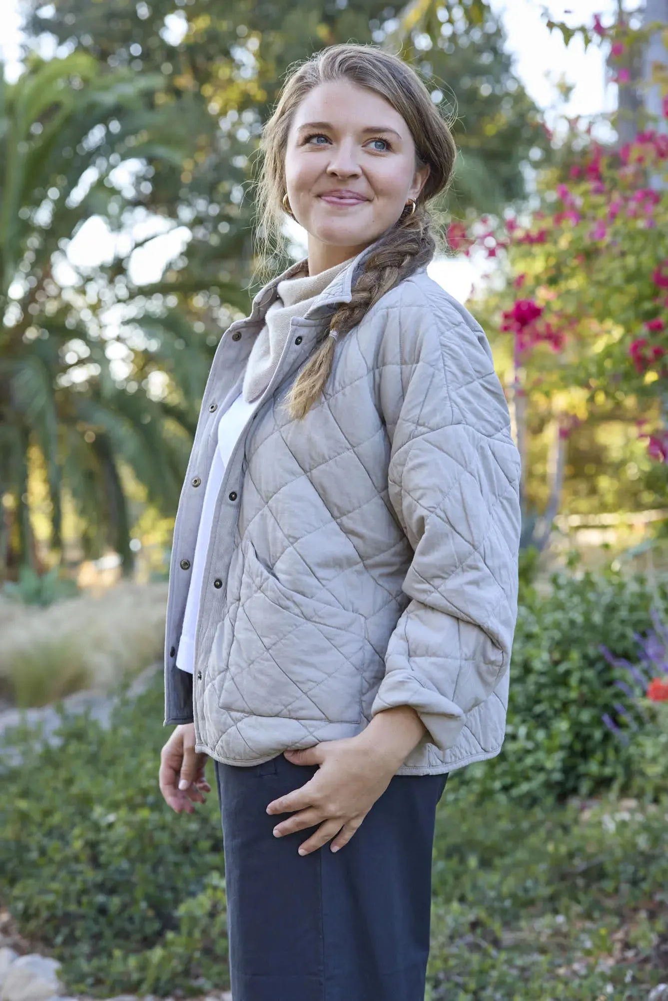 Countryside Quilted Jacket - Pebble by And For Good