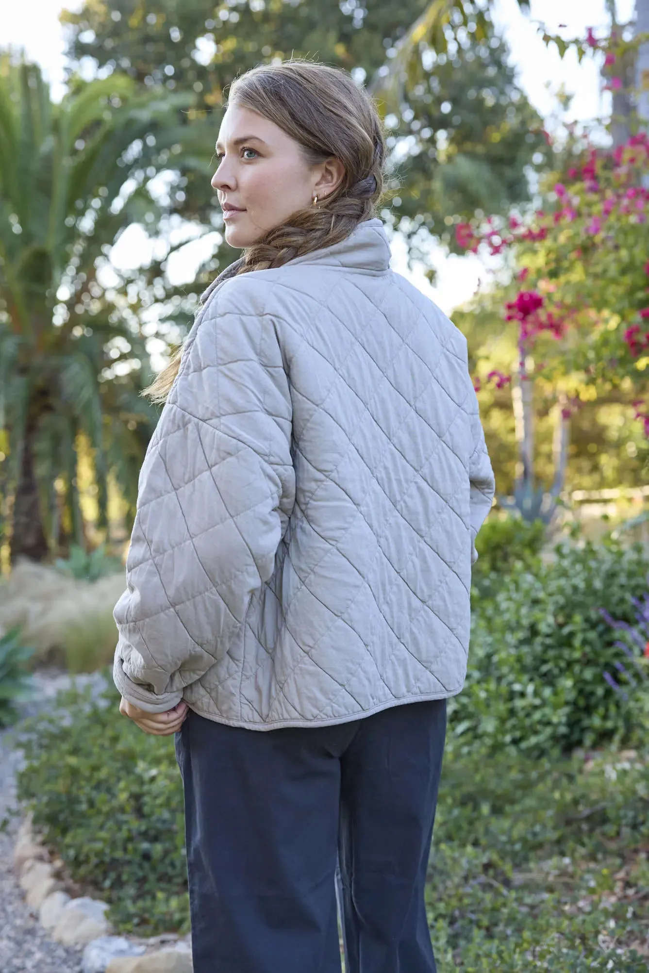 Countryside Quilted Jacket - Pebble by And For Good
