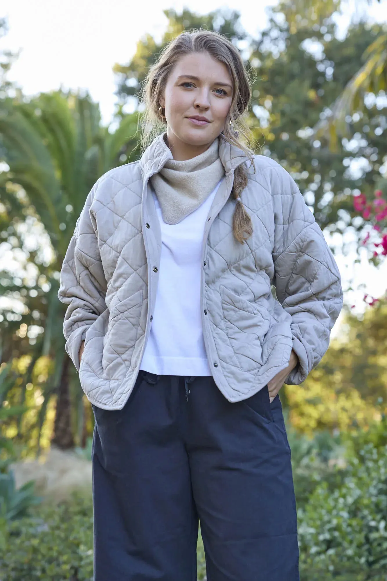 Countryside Quilted Jacket - Pebble by And For Good