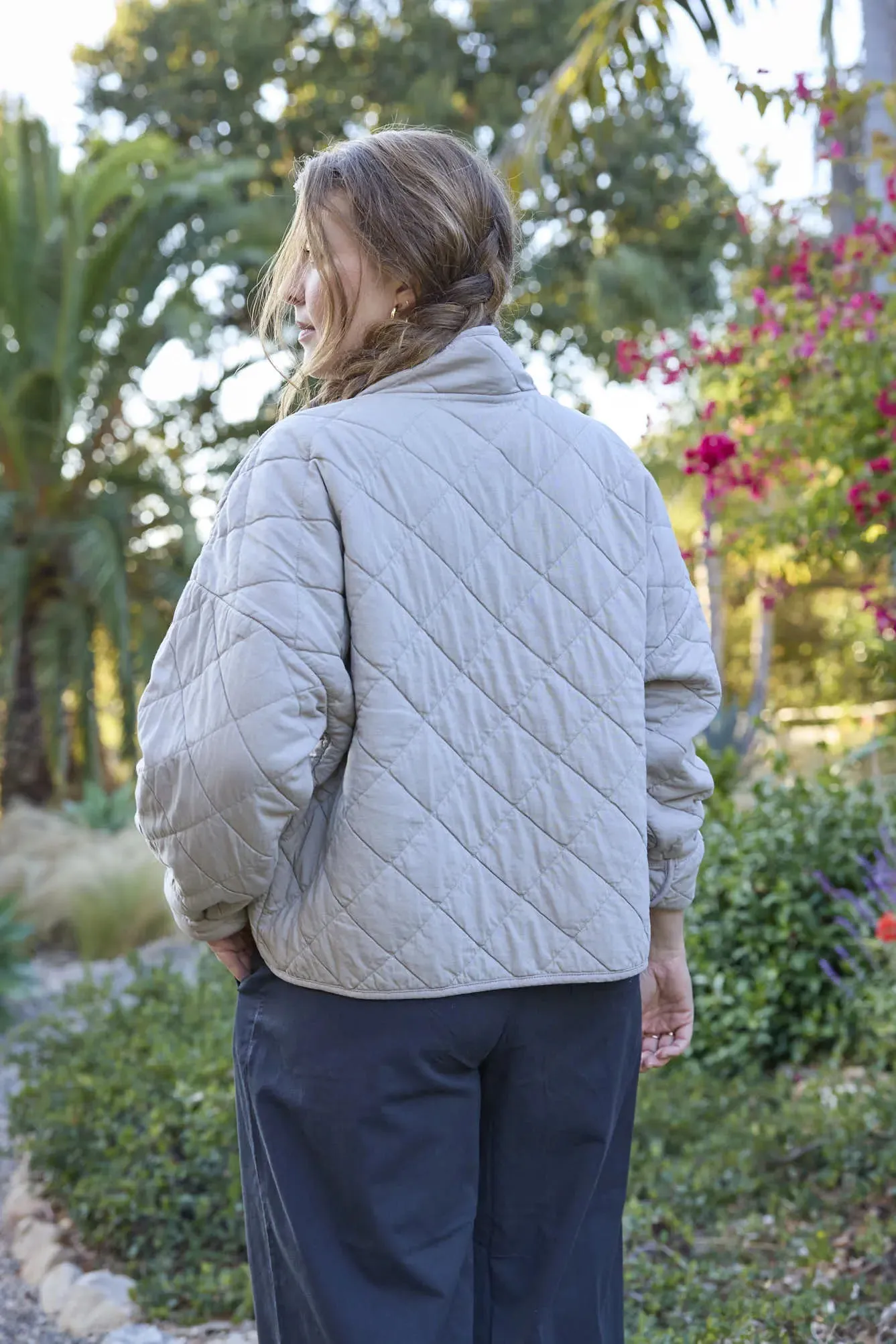 Countryside Quilted Jacket - Pebble by And For Good