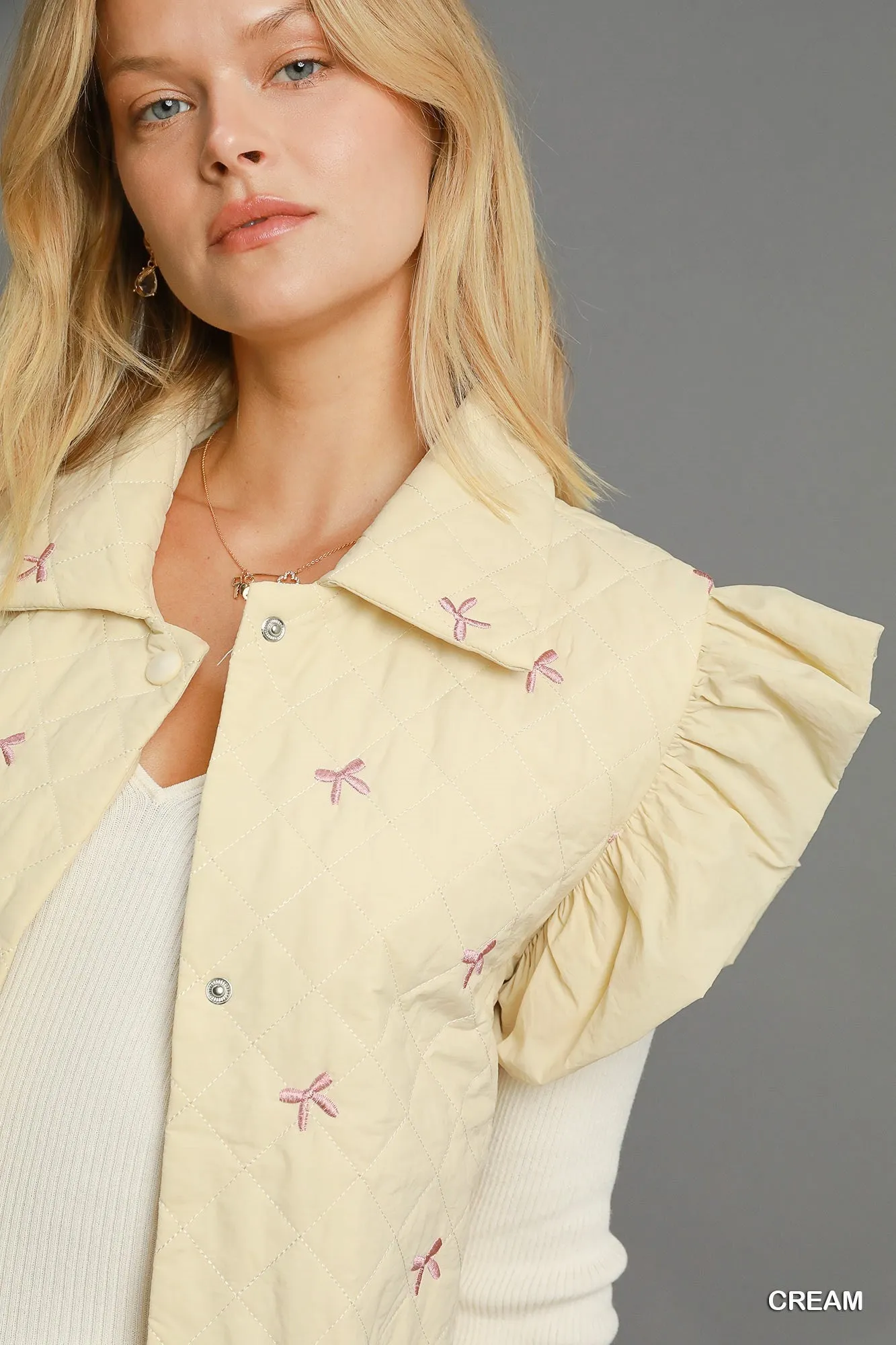 Cream Bow Vest
