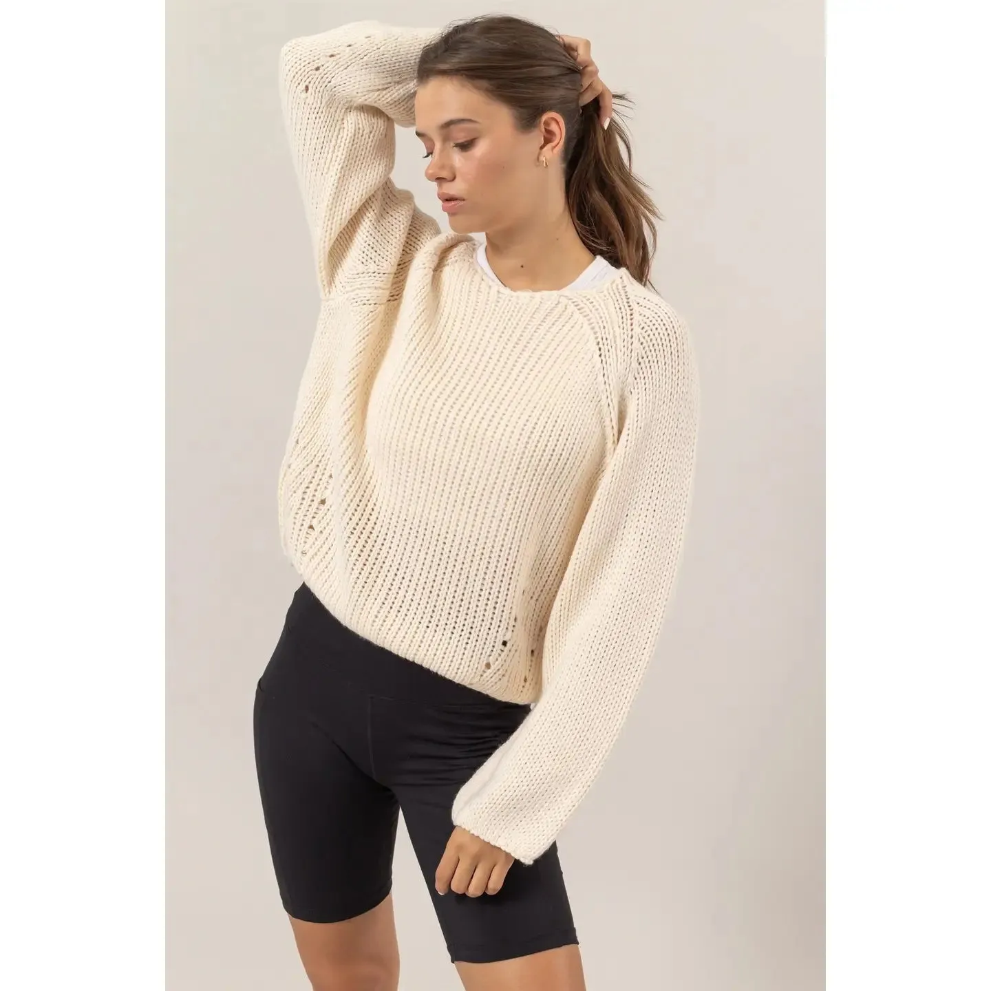 Cream Oversized Relax Fit Sweater