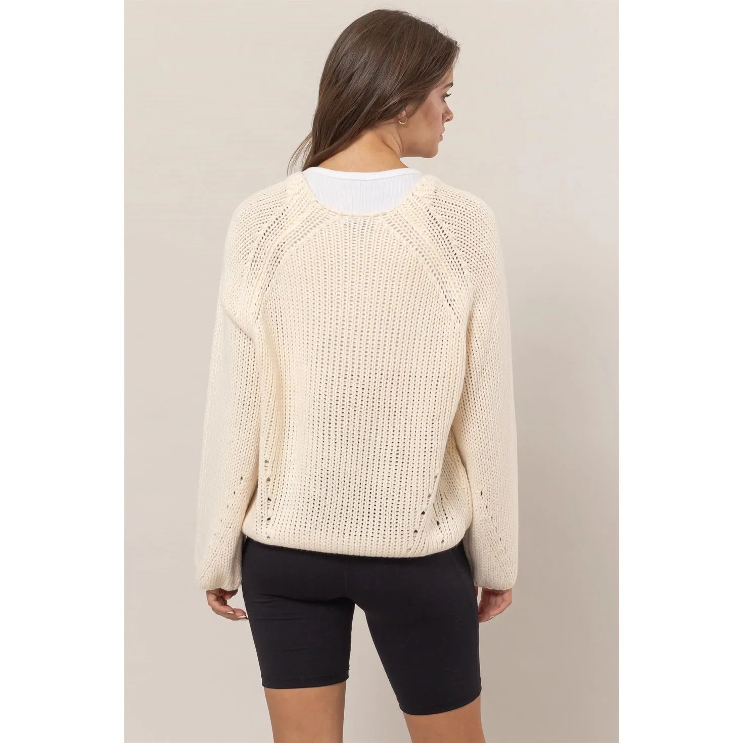 Cream Oversized Relax Fit Sweater