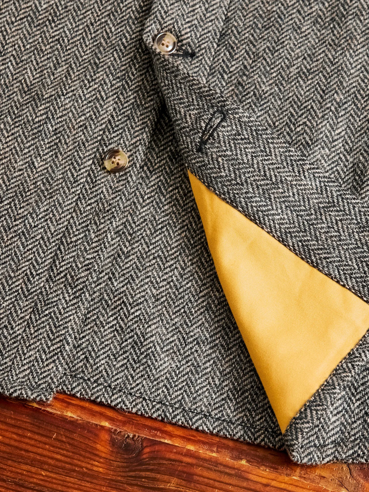 Crissman Overshirt in Black & Natural Herringbone