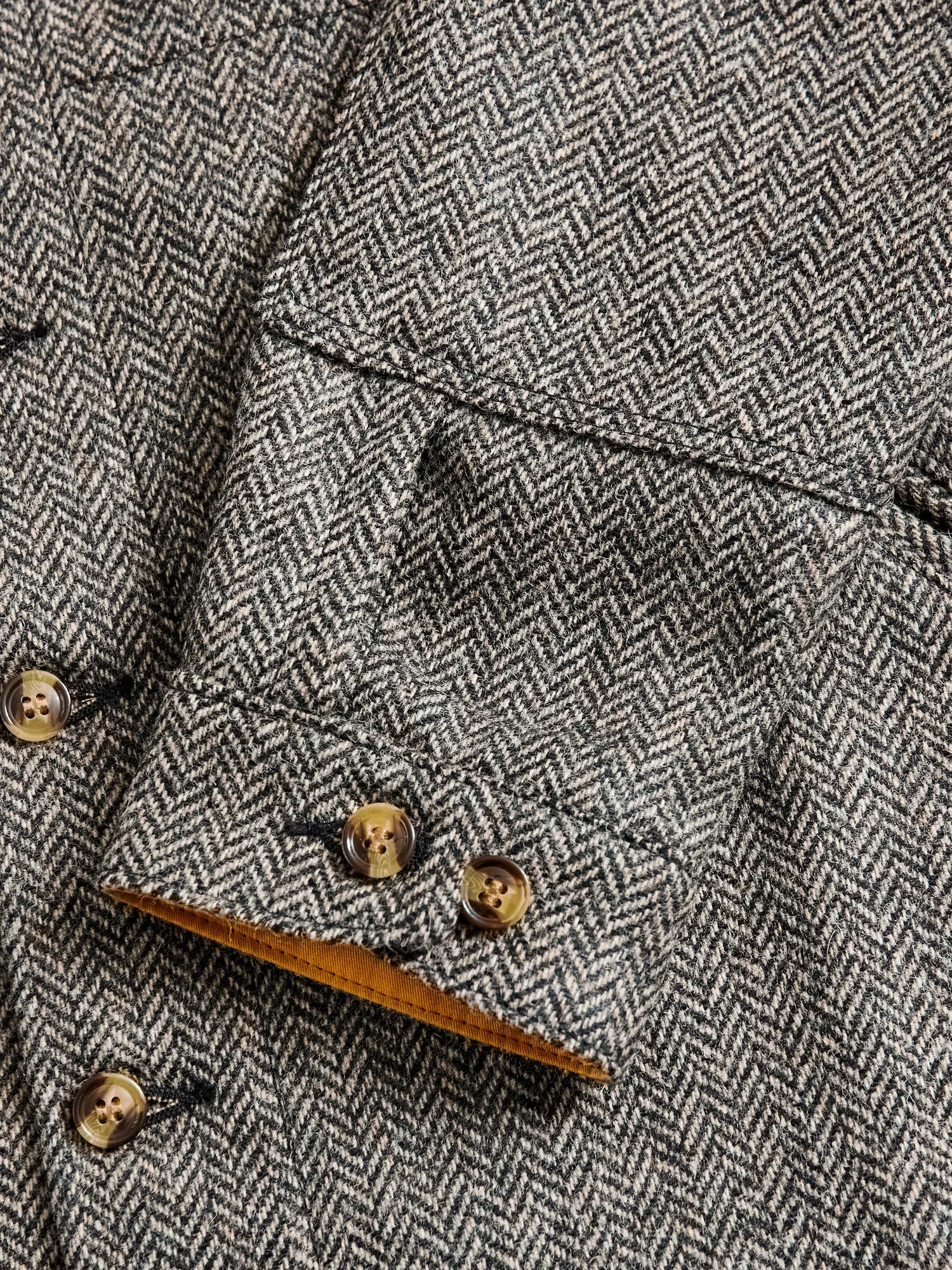 Crissman Overshirt in Black & Natural Herringbone