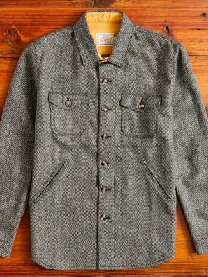 Crissman Overshirt in Black & Natural Herringbone