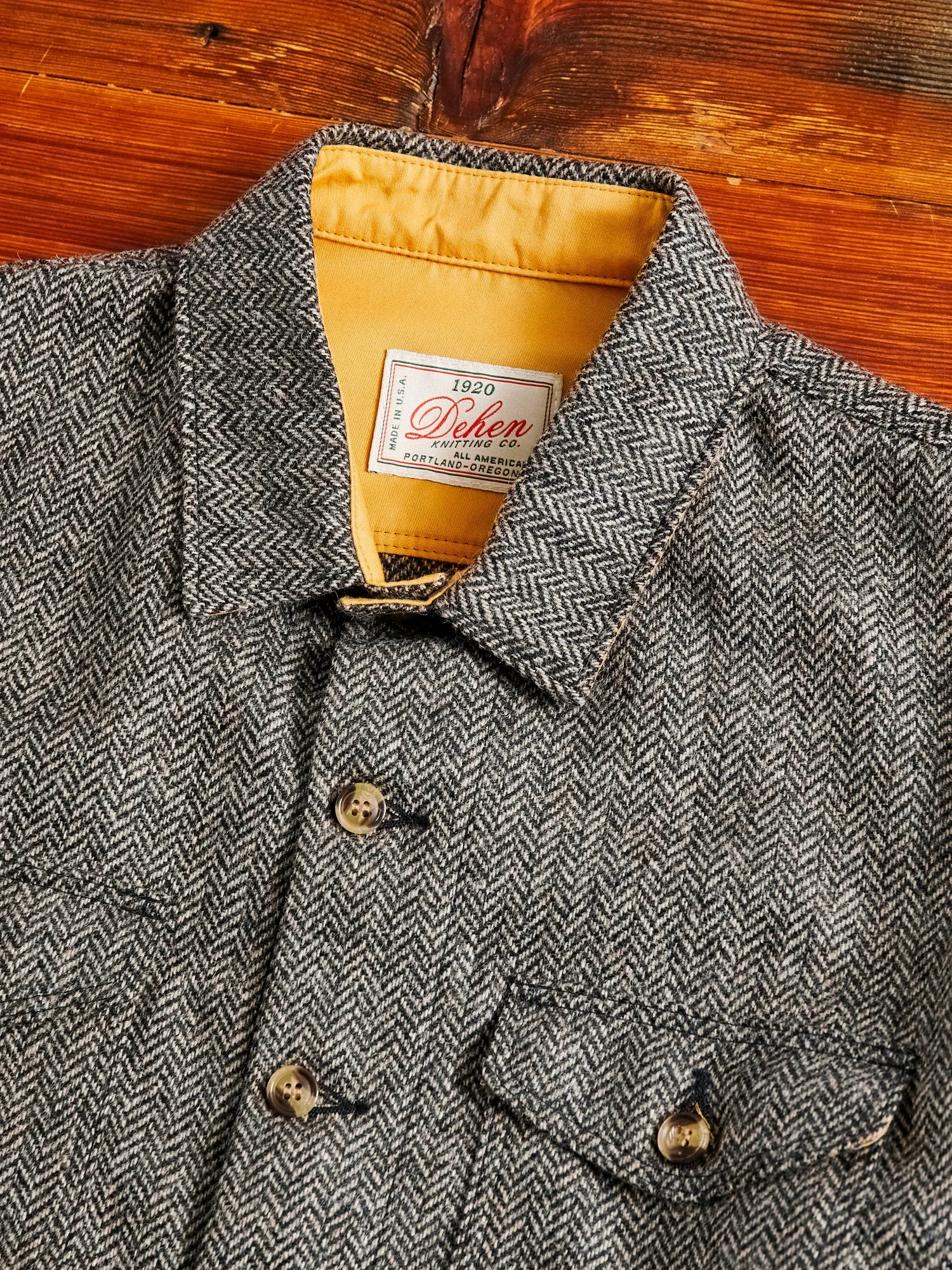 Crissman Overshirt in Black & Natural Herringbone
