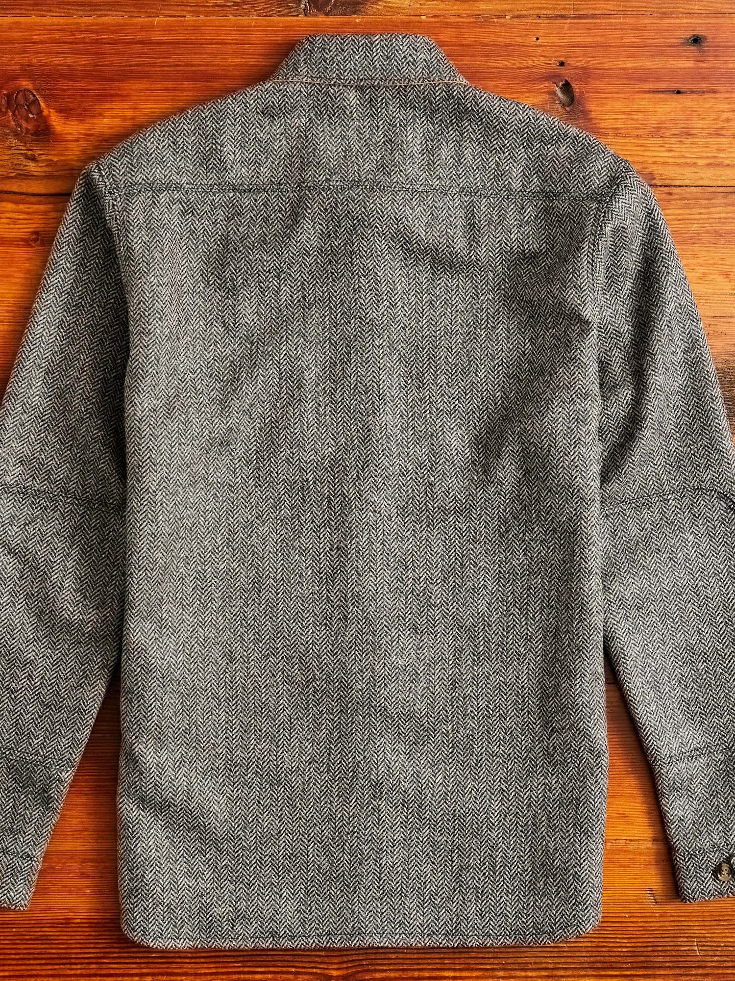 Crissman Overshirt in Black & Natural Herringbone