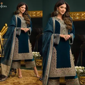 D-107 Zinc Velvet Embroidered 3pc Wt