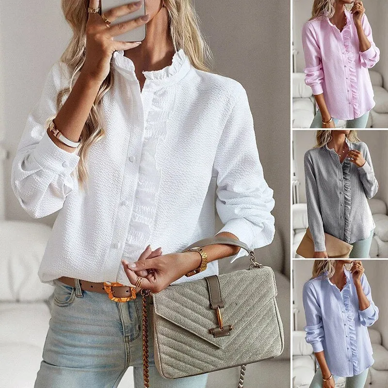 Darcy® | Ruffle long sleeve shirt