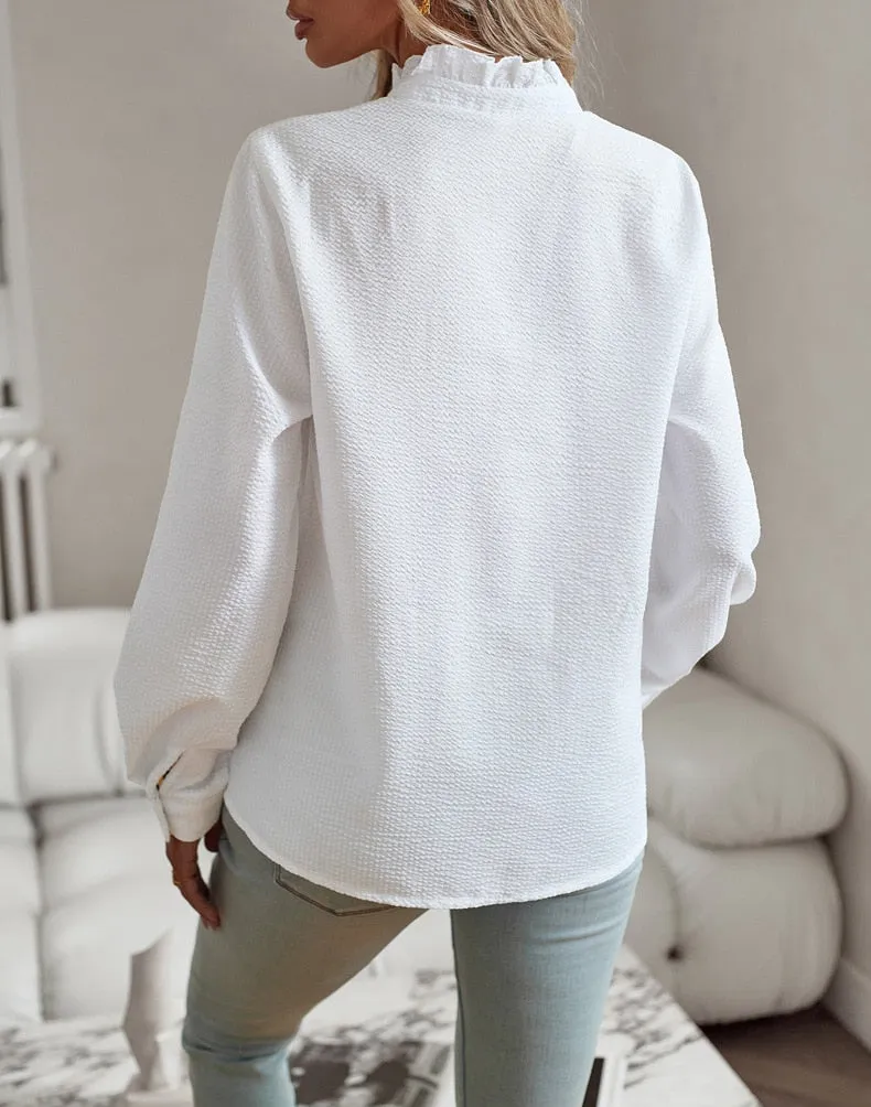 Darcy® | Ruffle long sleeve shirt