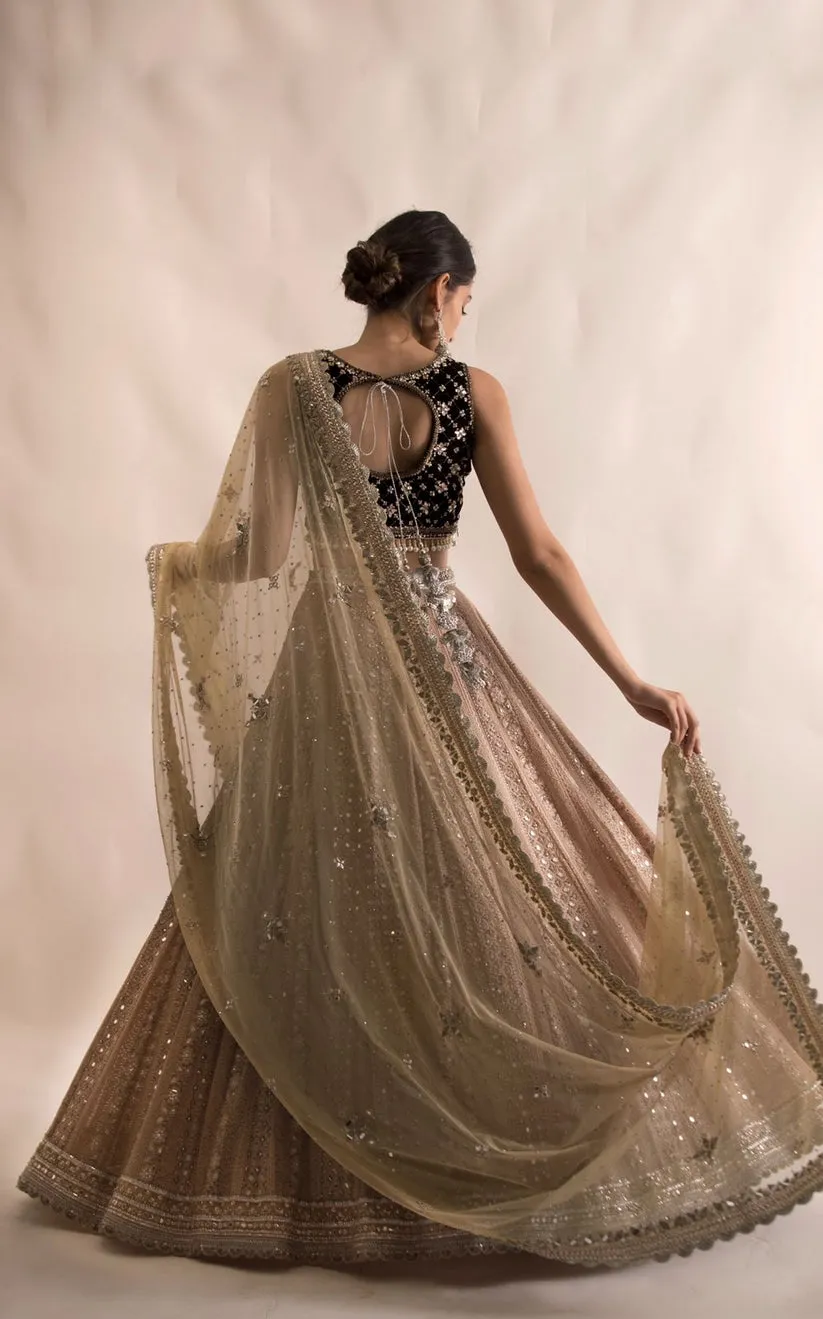 Desi Lehenga with Sleeveless Choli and Dupatta Dress