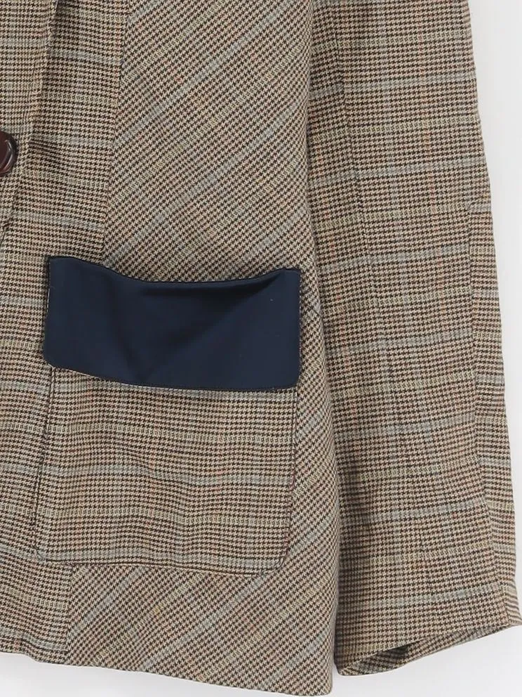 Diane Von Furstenberg Women's Coat UK 8 Brown Viscose with Wool