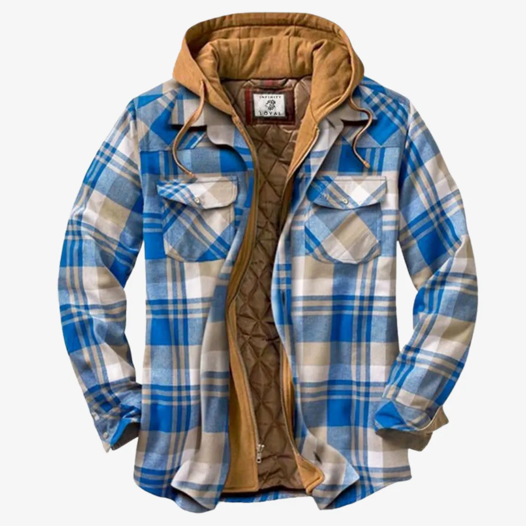 Diego | Men’s Warm Quilted Flannel Hooded Jacket