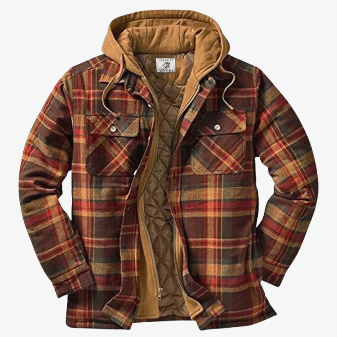 Diego | Men’s Warm Quilted Flannel Hooded Jacket