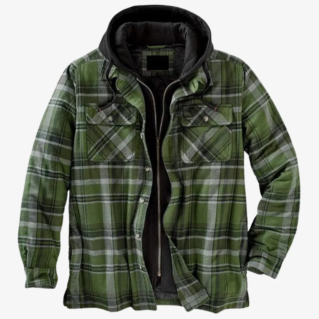 Diego | Men’s Warm Quilted Flannel Hooded Jacket