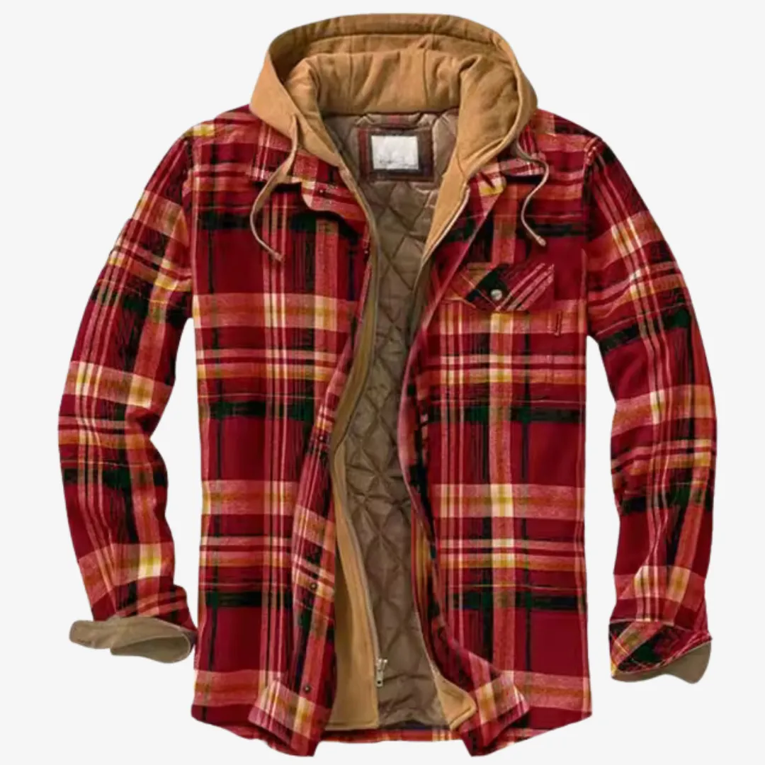 Diego | Men’s Warm Quilted Flannel Hooded Jacket