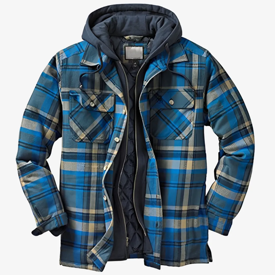 Diego | Men’s Warm Quilted Flannel Hooded Jacket