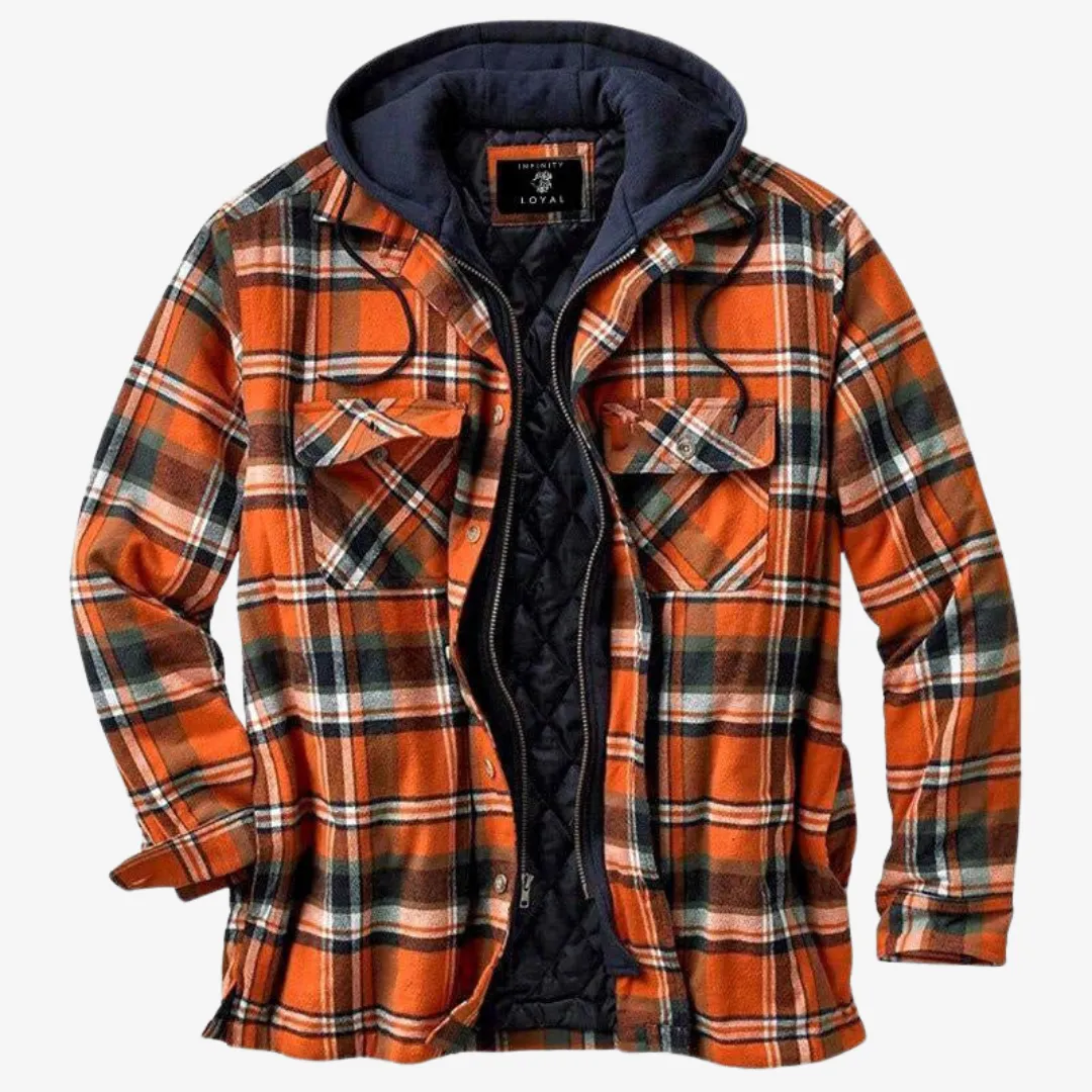 Diego | Men’s Warm Quilted Flannel Hooded Jacket
