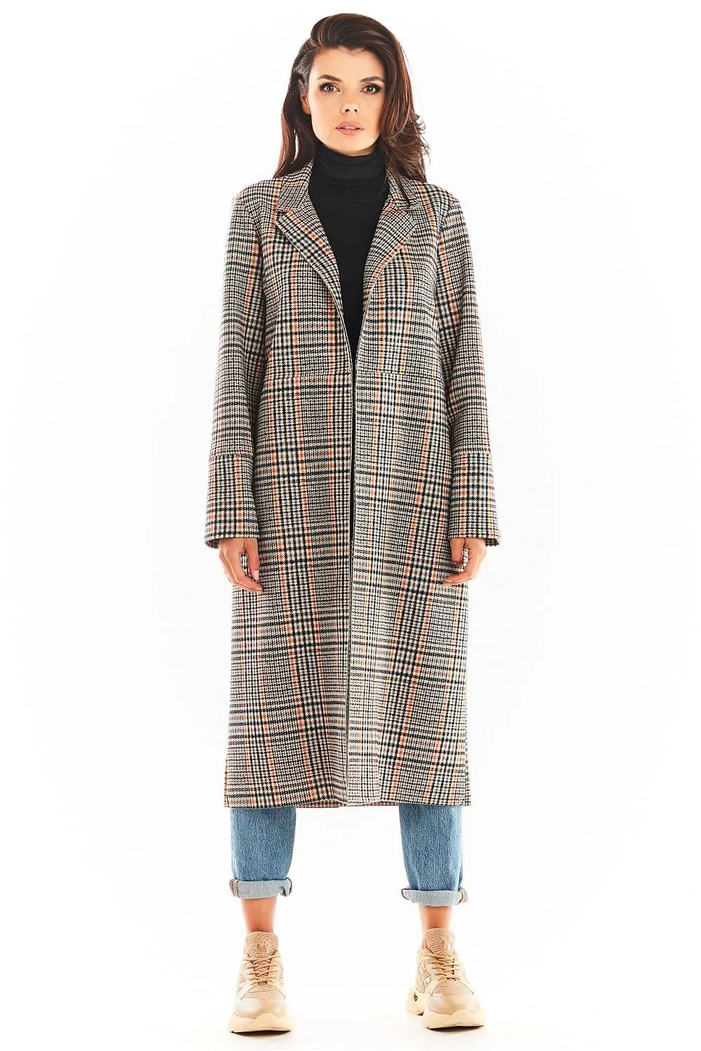 Double-Collar Belted Coat Elegant Design
