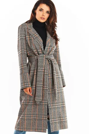 Double-Collar Belted Coat Elegant Design