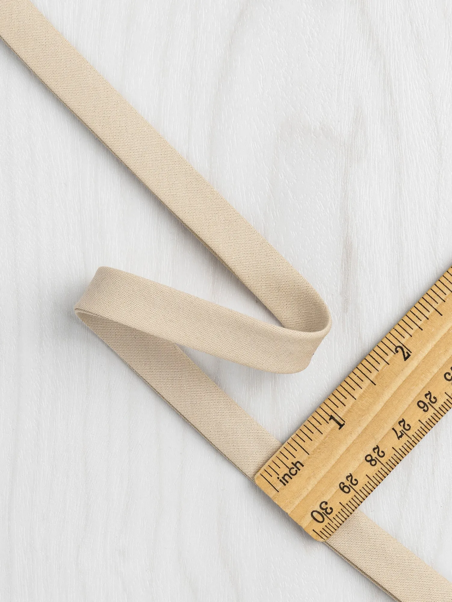 Double-Fold Cotton Poplin Bias Tape - 13 mm (1/2") wide - Oat