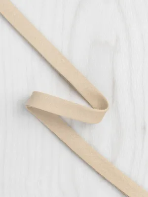 Double-Fold Cotton Poplin Bias Tape - 13 mm (1/2") wide - Oat