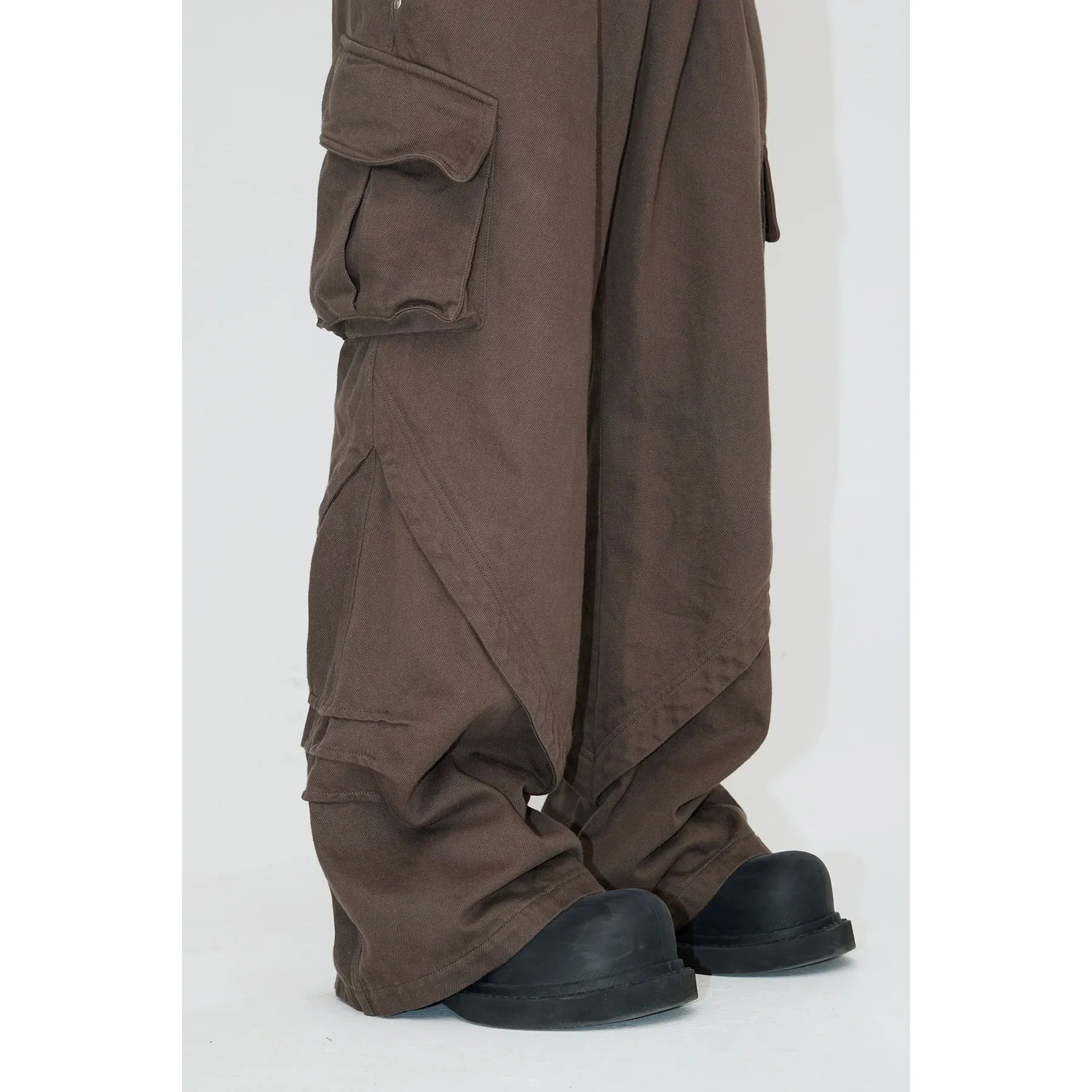 Double waistband wide-leg pants