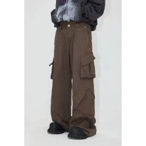 Double waistband wide-leg pants