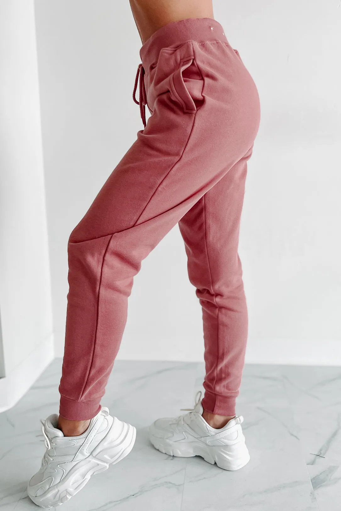 Dynamic Duo Fleece Zip-Up Hoodie & Jogger Set (Begonia Pink)