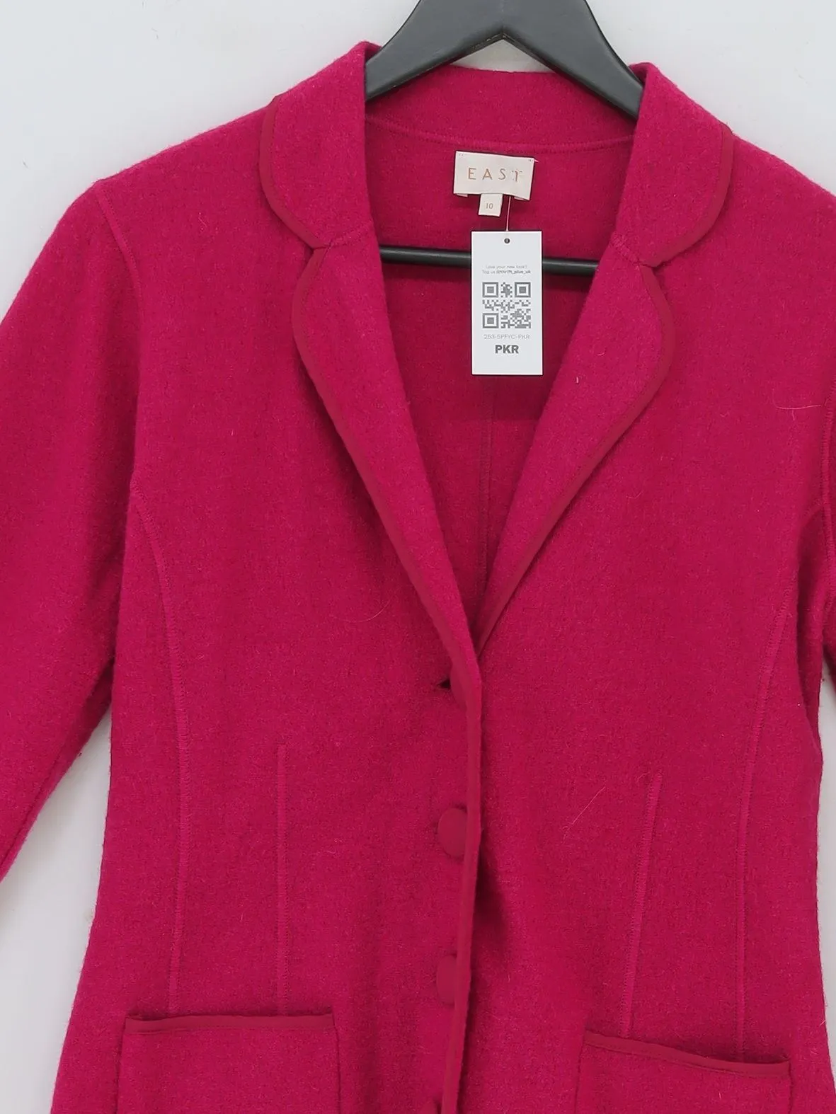 East Women's Blazer UK 10 Pink 100% Wool