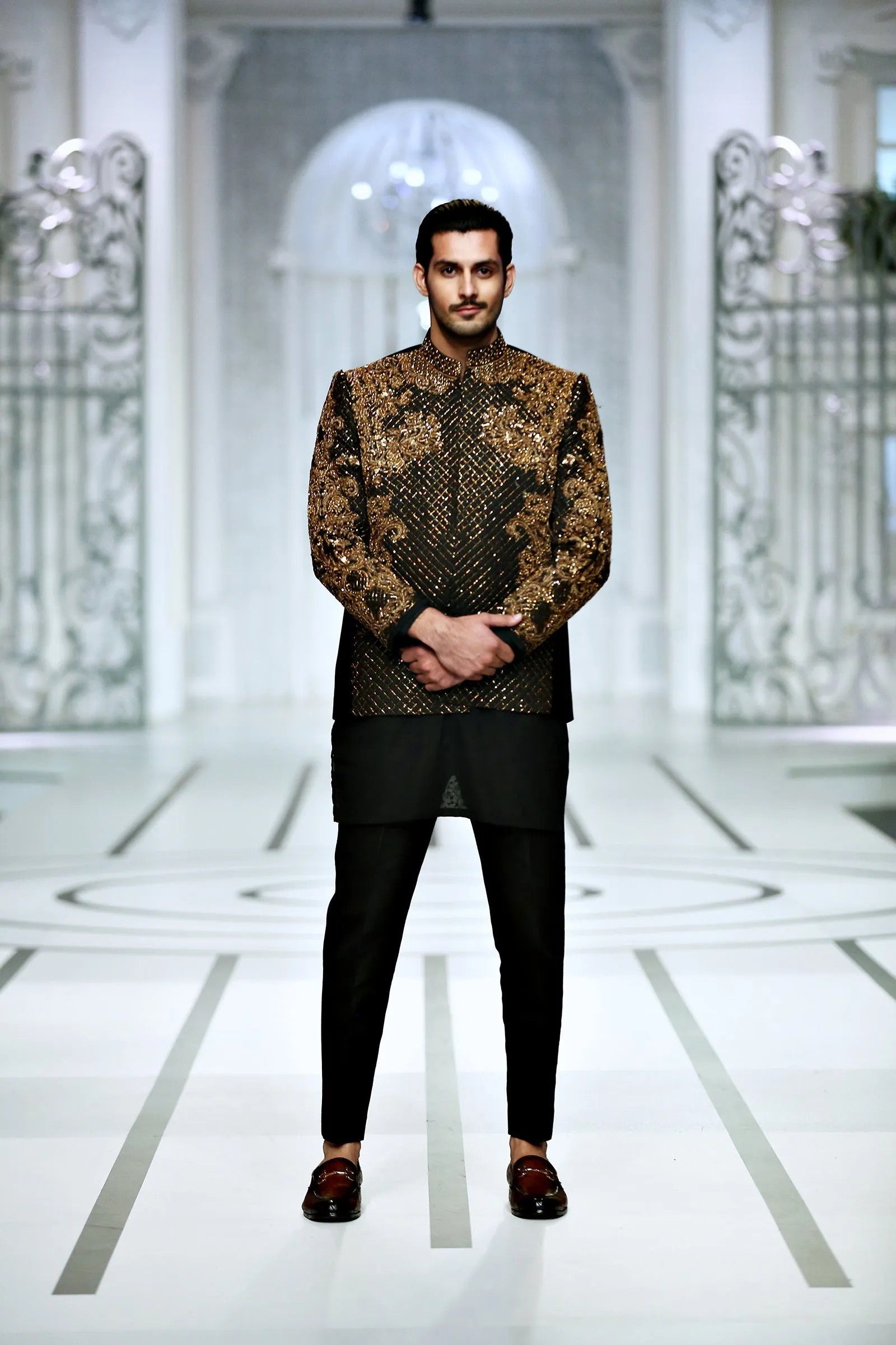 Edge Republic - BCW PC 46 Black Front Open Hand Work Prince Coat