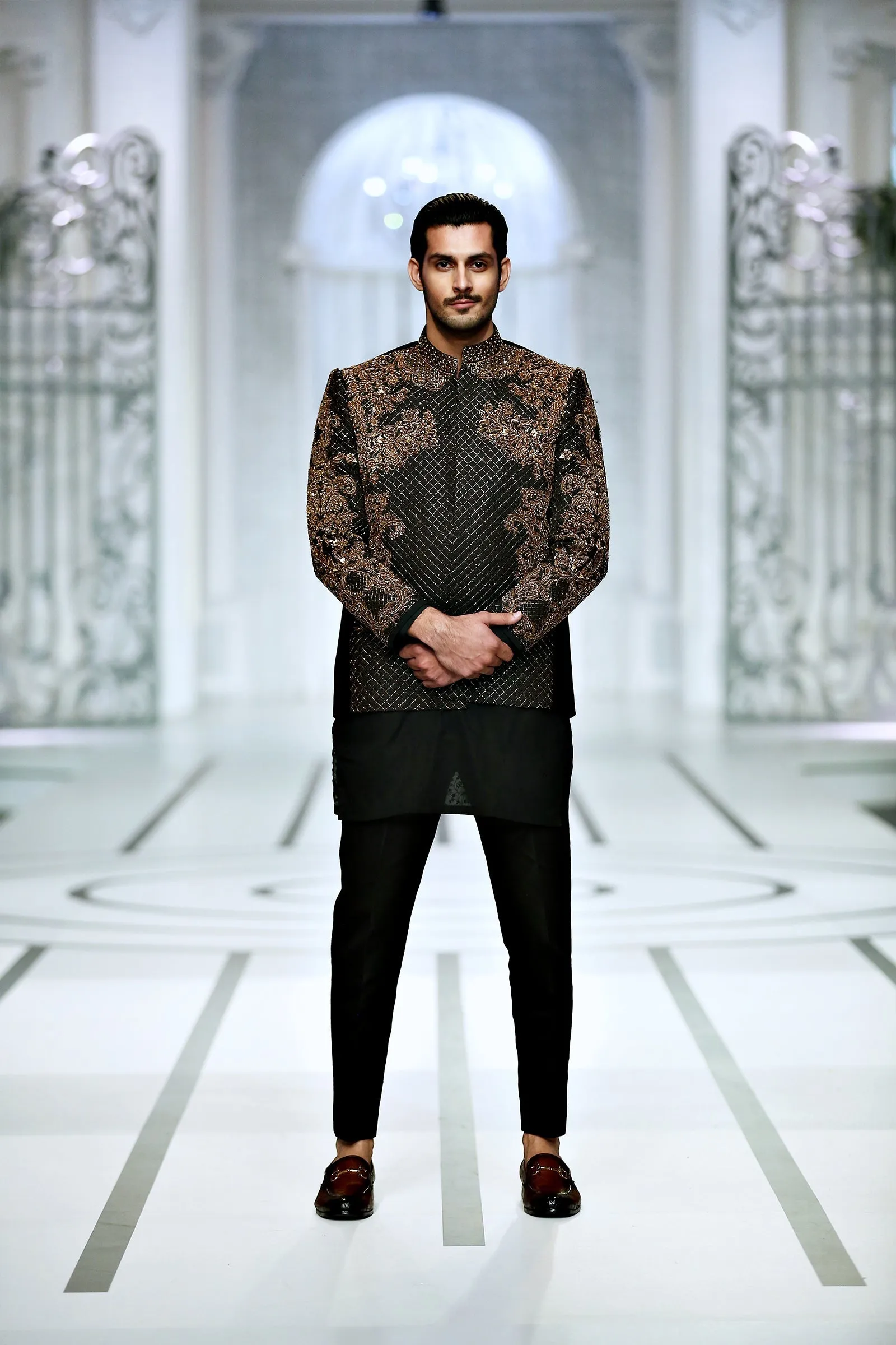 Edge Republic - BCW PC 46 Black Front Open Hand Work Prince Coat