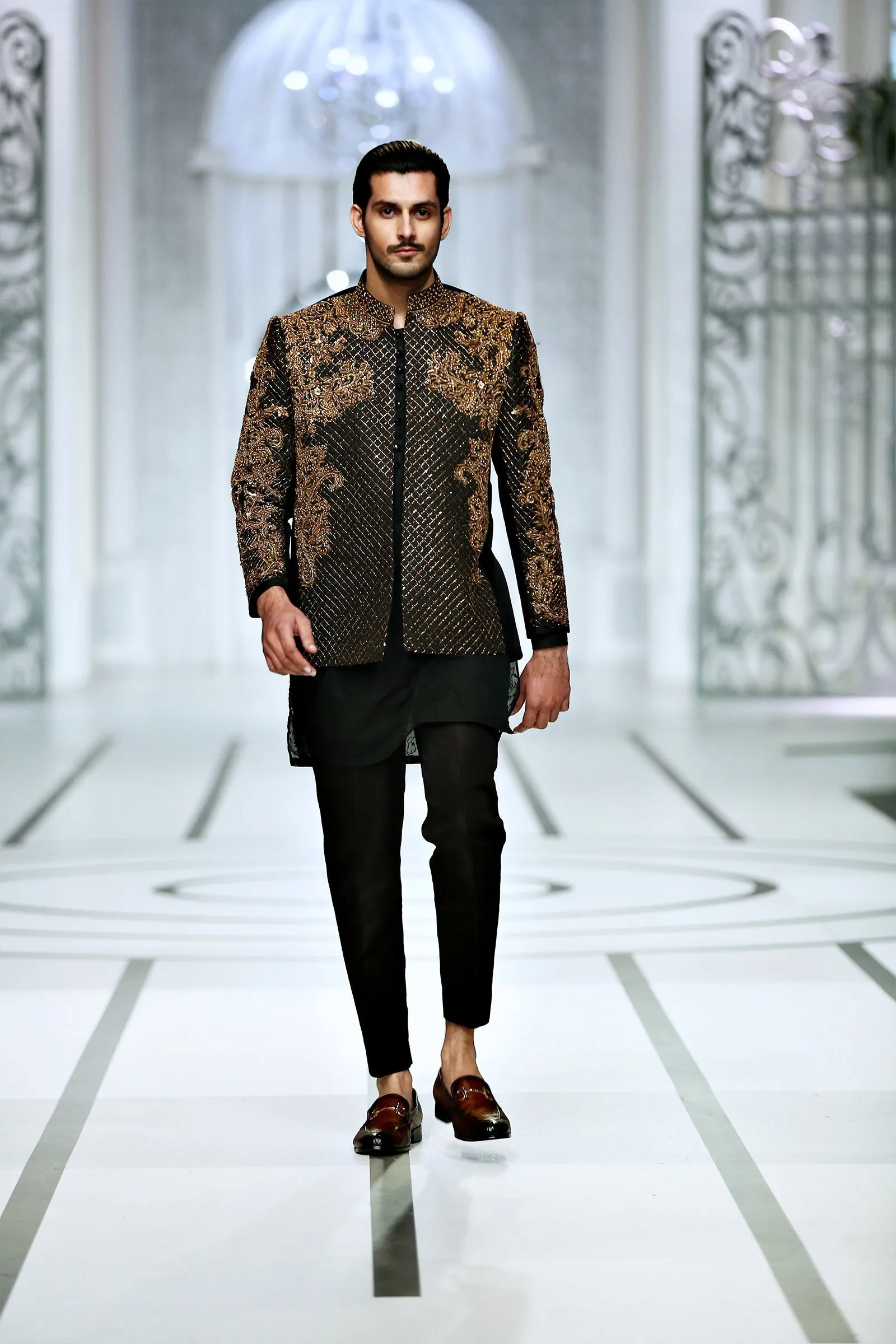 Edge Republic - BCW PC 46 Black Front Open Hand Work Prince Coat