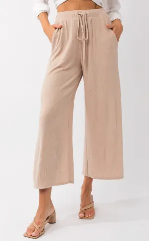 Elastic Waist Wide Leg Pants